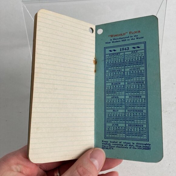 Vintage 1942 Bay State Milling Co Wingold Flour Notebook WWII Era Winona, MN - Picture 7 of 8